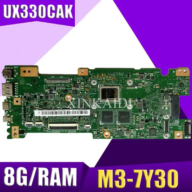 

XinKaidi UX330CAK 8GB/RAM M3-7Y30 CPU For ASUS ZenBook UX330CA UX330C UX330 laptop motherboard test 100% work original mainboard