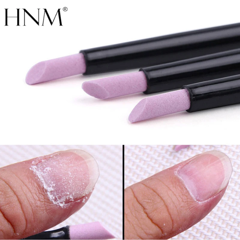

HNM 1pcs Pusher Black Quartz Scrubs Stone Professional Nail Art Head Scrubs Stone Cuticle Stick Pen Manicure Nail Polish Tools