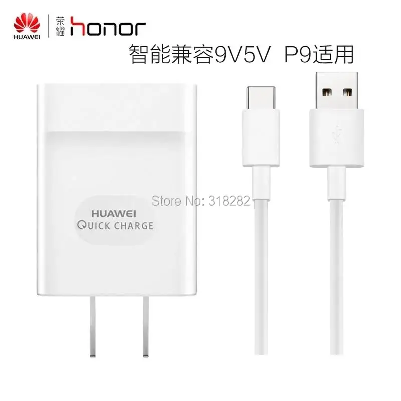 

Original HUAWEI Fast charger 9V/2A adapter Micro USB/Type c Data Cable for ASCEND HONOR 7/7I/8/9/V9/V8/note 8/P9Plus/Mate 7 8 S