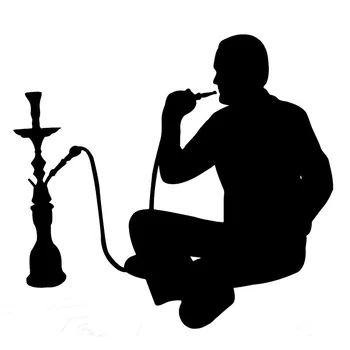 

18.2cm*16.8cm Hookah Smoking Arabic Cafe Shisha Vinyl Stickers Decals Black/Silver S3-5887