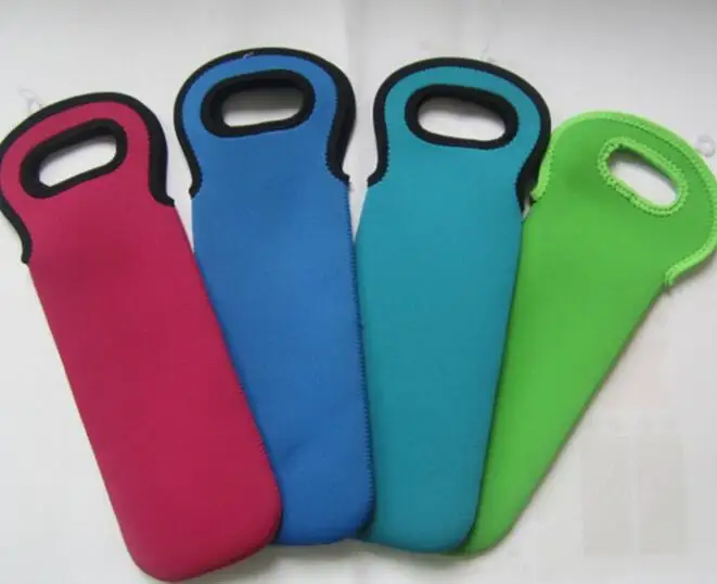

Free Shipping! Customized Imprint Neoprene One Single Wine Champagne Bottle Cooler Bag