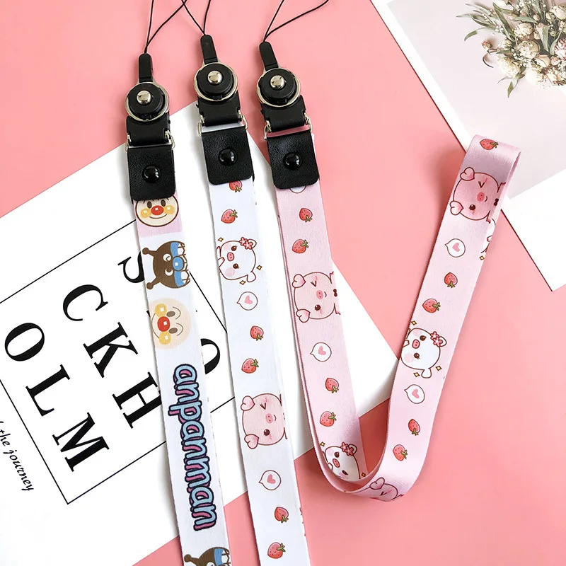 

Cartoon Cute pig Key Lanyard ID Badge Holders Phone Neck Straps With Keyring for Huawei for keys ID Card Mobile Phone Straps