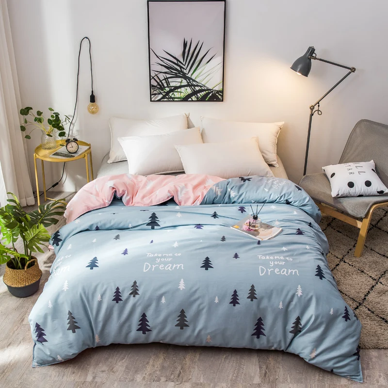 Simple-Nordic-Style-Duvet-Cover-Forest-Printing-100%-Cotton-Quilt-Cover-Queen-King-Size-Bed-Linen-Single-Double-Comforter-Cover