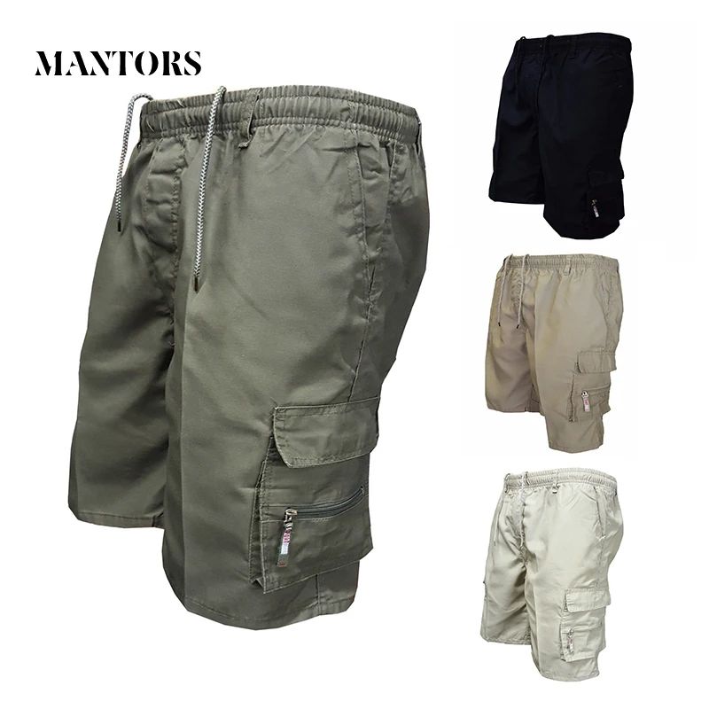 

Summer Casual Men Shorts 2018 New Solid Cargo Shorts Male Knee Length Military Shorts Slim Elastic Straight Men's Bermuda Shorts