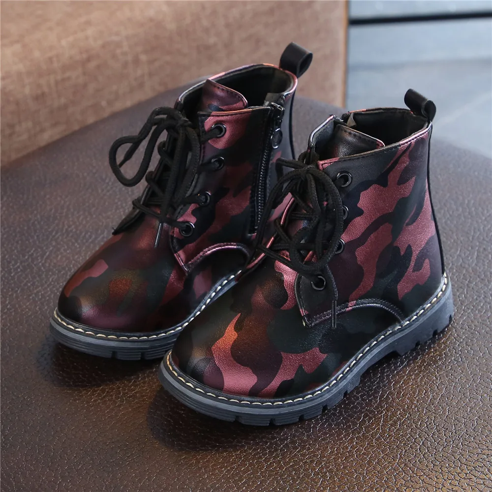 Детская обувь; Детские Ботинки martin для девочек; Botas; обувь из искусственной кожи с камуфляжным принтом; детские зимние ботинки для мальчиков; Bottes