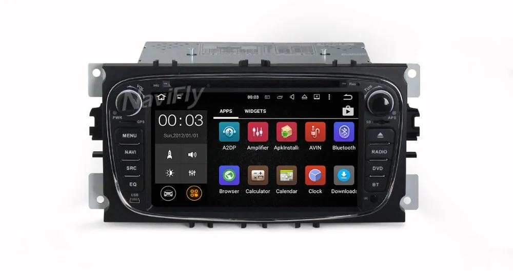 Sale Two Din 7 Inch Car DVD Player Android7.1 For FORD/Focus/S-MAX/Mondeo/C-MAX/Galaxy Quad Core Wifi GPS Navigation Radio FM USB 11