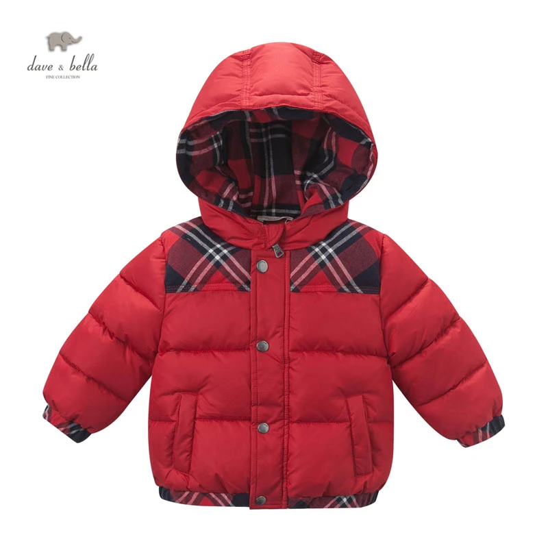 

DB4698 dave bella winter baby boys red plaid coat padded coat
