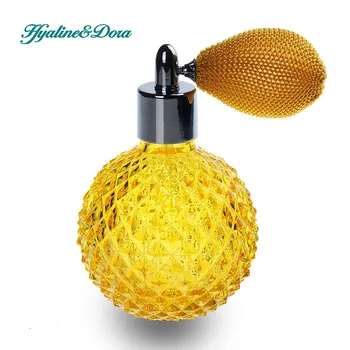 

H&D 110ml Yellow Glass Empty Refillable Perfume Bottle with Tassel Atomizer