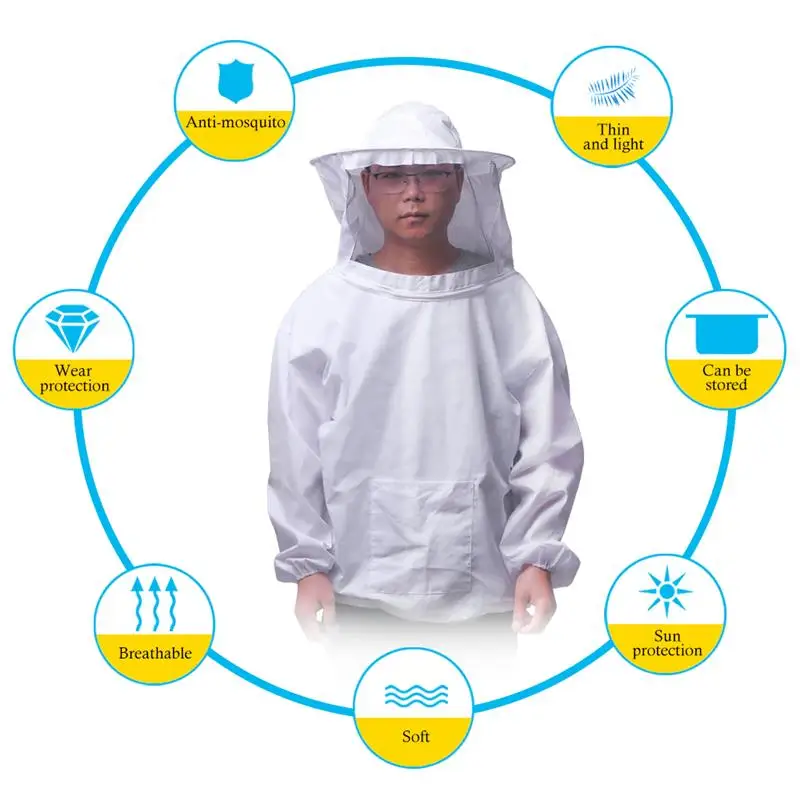 Горячая Профессиональная защита от пчел куртка костюм пчелы, насекомые продукты питания сохраняя оборудование для пчеловодов