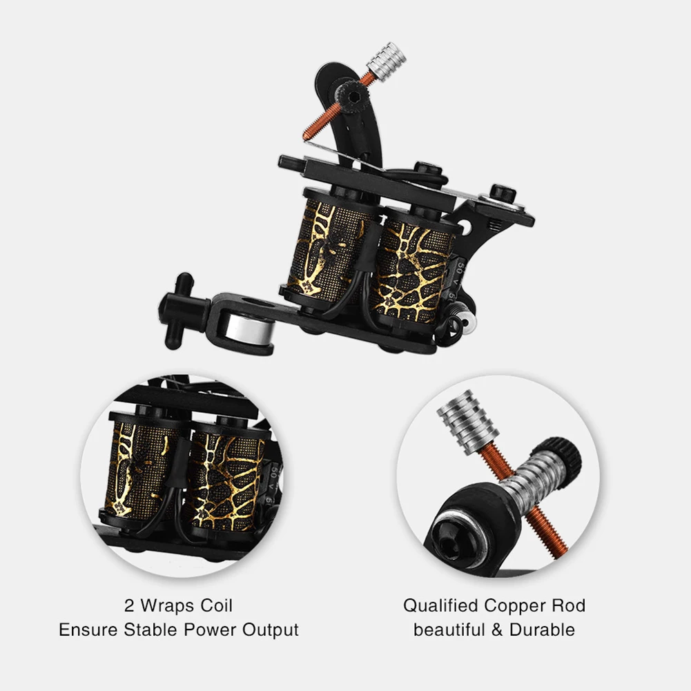 Tattoo Supplies Tattoo Pen 8 Warps Coils Tattoo Machine Rotary Motor Liner Shader Beginner Beauty Care Tool Color Iron