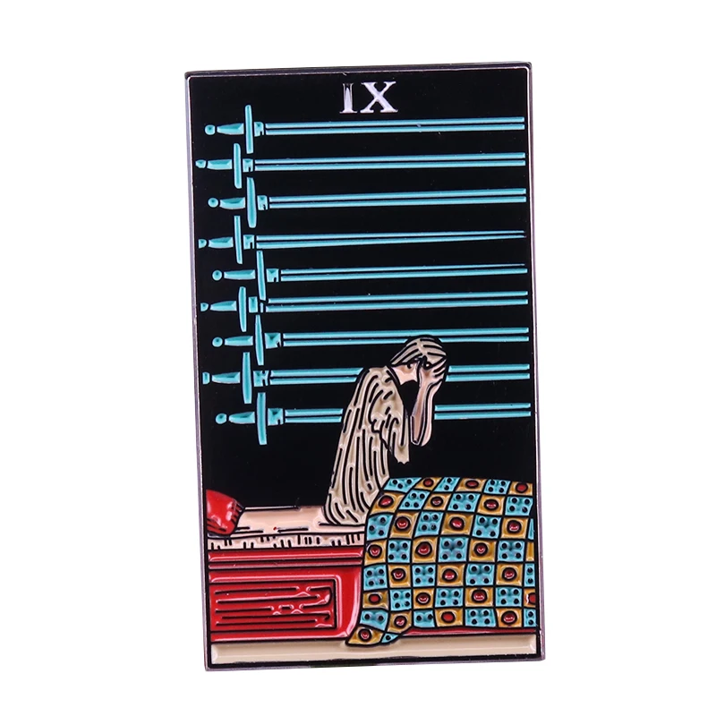 

Nine of Swords Card Enamel Pin Badge