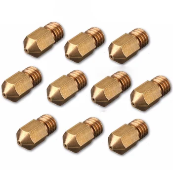 

10x 0.3mm 3D Printer Brass Nozzle Head For 1.75mm M6 Thread Filament RepRap