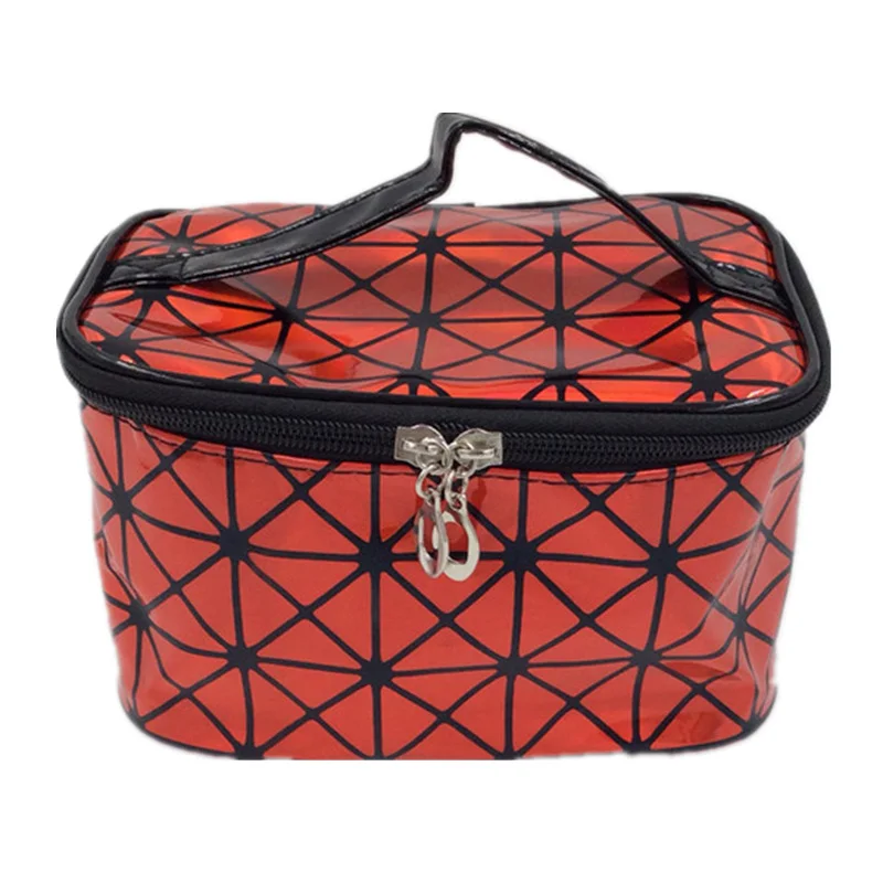 Новая женская многофункциональная сумка для косметики Flash Diamond кожаный Органайзер косметическая сумка для хранения разных цветов на выбор - Цвет: Red