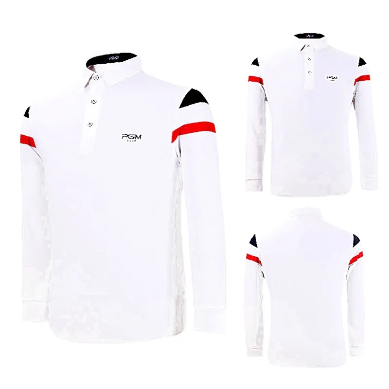 PGM гольф рубашка свитер для мужчин с длинным рукавом Фитнес дышащий эластичный Спорт на открытом воздухе спортивная мужская одежда эластичная осенняя одежда