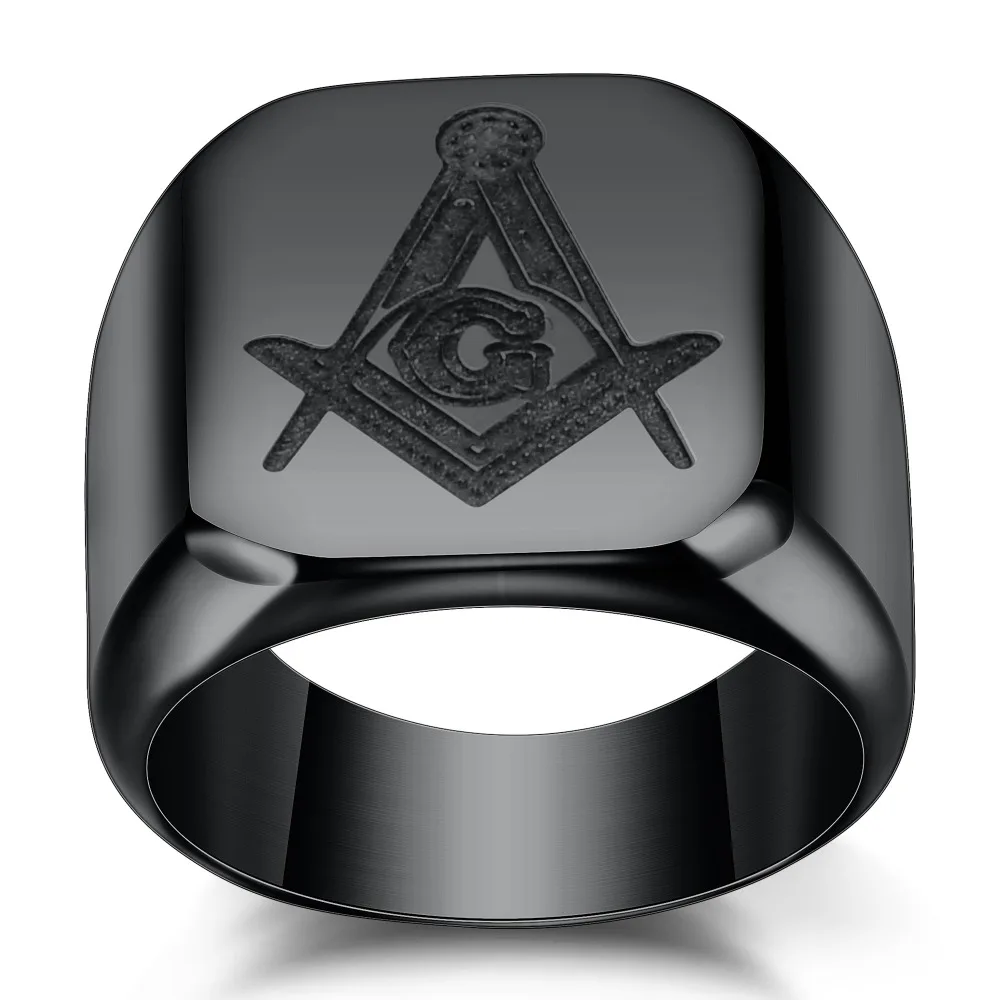 316L Stainless Steel Masonic Ring for Men, master masonic signet ring, free mason ring jewelry