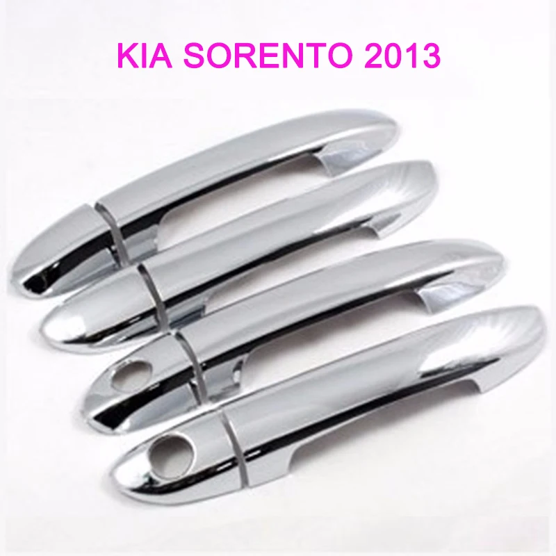 

Auto Car Door Handle Protection Cover Sticker For KIA SORENTO 2013 ABS Chrome Side door handle cover Accessories 8pcs per set