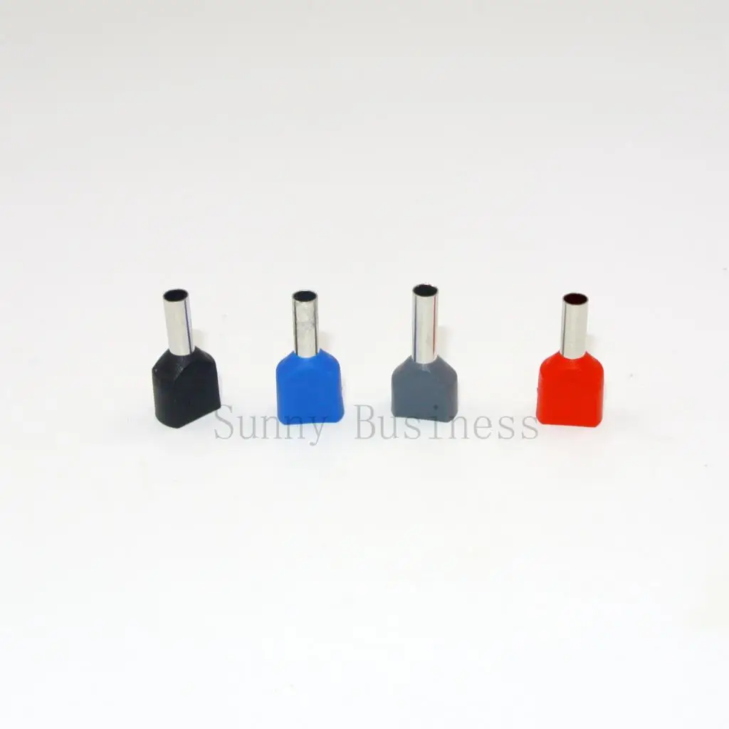 

TE4012/2510/7510 1000PSC/bag Double Entry Cord End Terminals Dual Twin Insulated Bootlace Ferrule Terminal