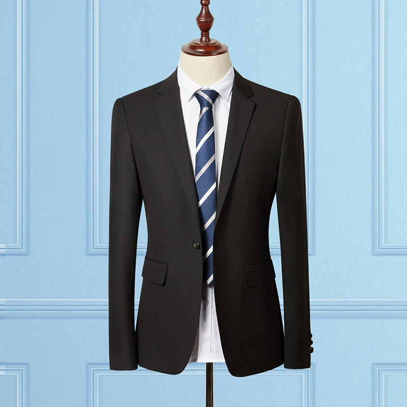 

Men Black Blazer Jackets Business Wedding Men Suit Jacket 2019 New Slim Design Mens Formal Suit Coat Asian Size S M 4XL 5XL