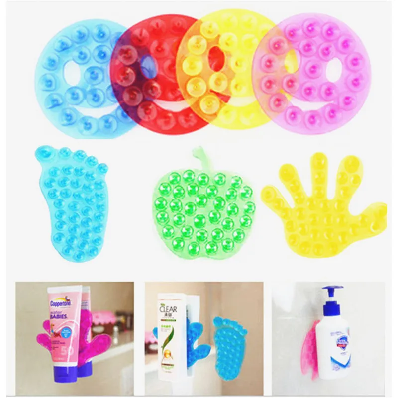 

1 Pcs Mrosaa Double Sided Sucker Strong Suction Cup Toothpaste Space Sticker Bathroom Anti Slip Mat Practical Random Colors