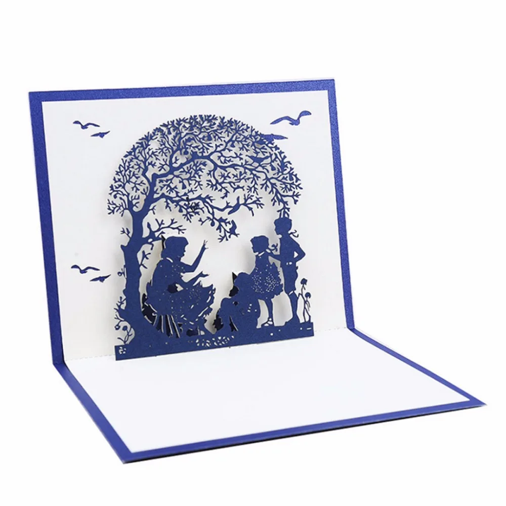 

3D Card Pop Up Paper Handmade Greeting Card Postcard Mother's Day Gift Craft Art