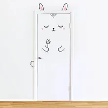 Sleepy Bunny Door Decal Wall Stickers For Kids Girl , Cat Door Wall Sticker For Baby Girl Bedroom Door or Wardrobe Cute Decor