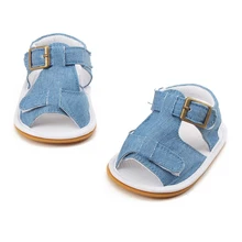 Delebao/Летние повседневные сандалии на плоской подошве с застежкой-липучкой для маленьких девочек 0-18 месяцев