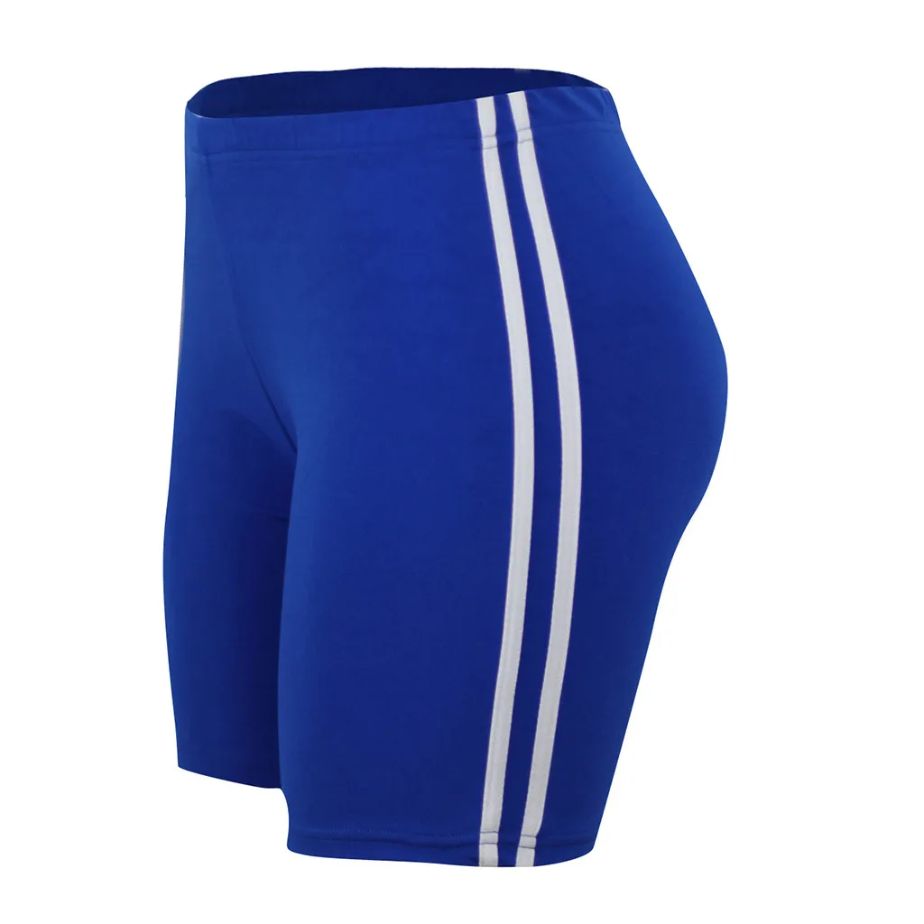 Side Stripe Women's High Waist women biker shorts Fitness Short Black Wine Blue Navy shorts Hips Tight sports shorts