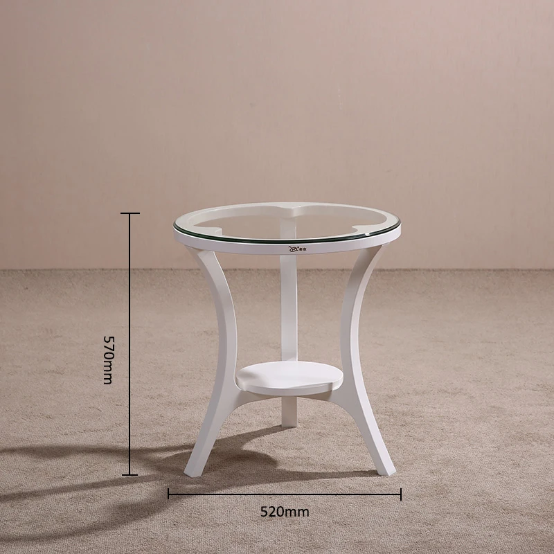 2018new Round minimalist modern wooden end table suitable for the living room solid wood tea table white antique furniture M257