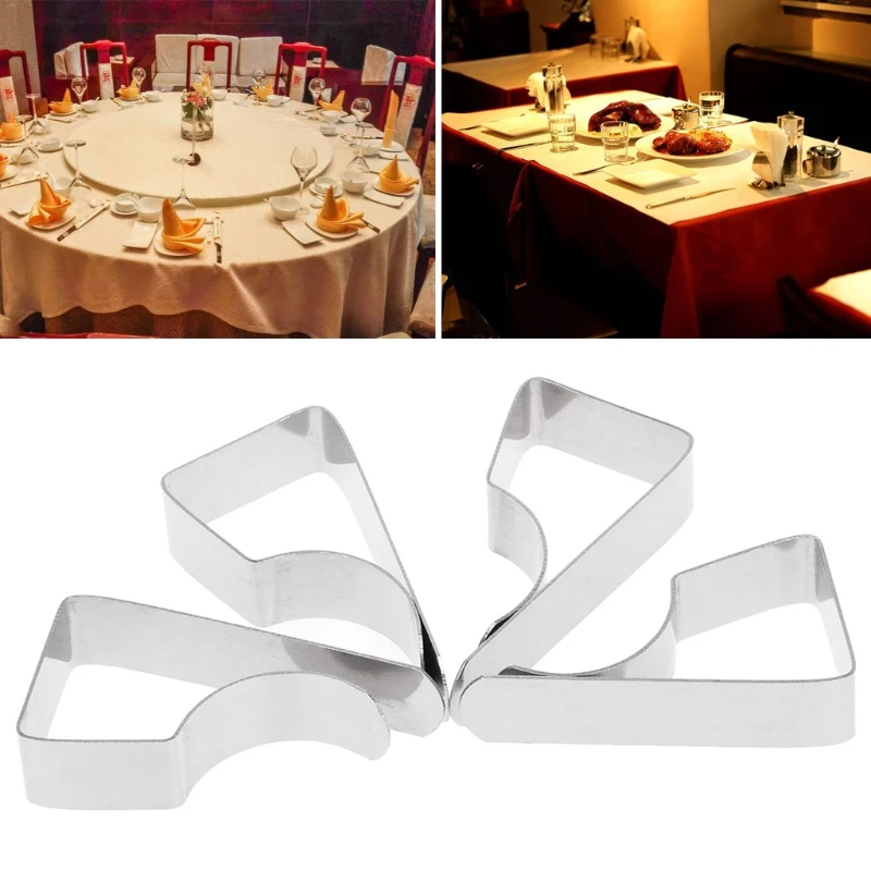 

4Pcs Tablecloth Clips Picnic Table Cloth Holder Stainless Steel Table Cover Clamps for Home Kitchen Wedding Party Decor Supplies