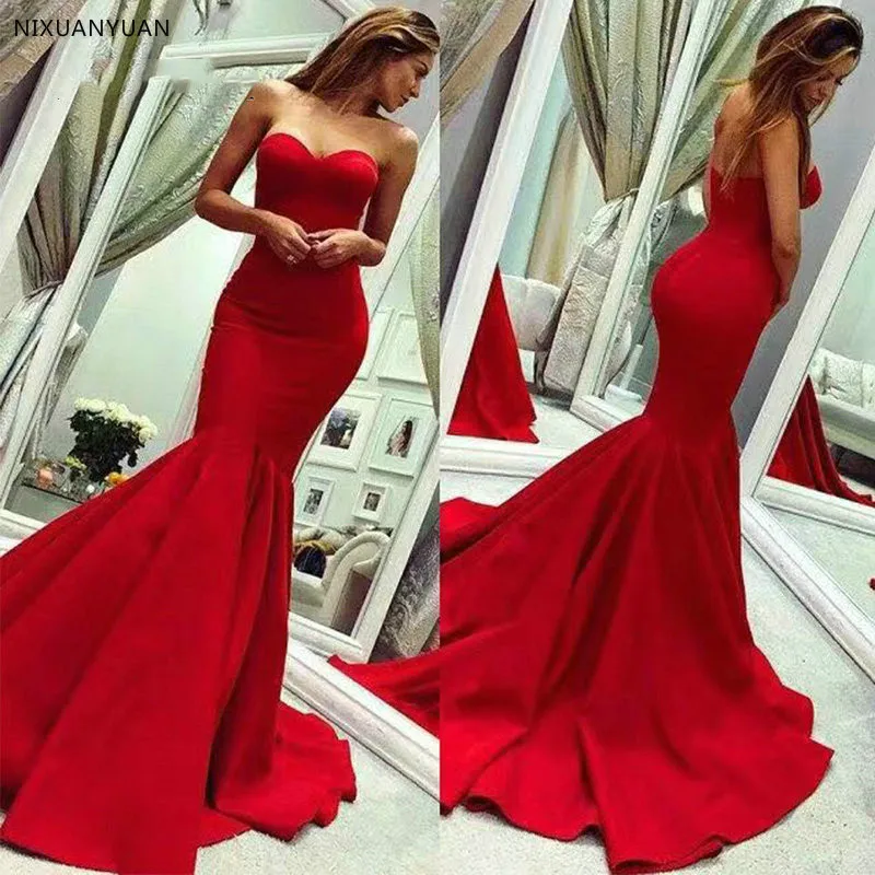 red mermaid prom dresses 2019