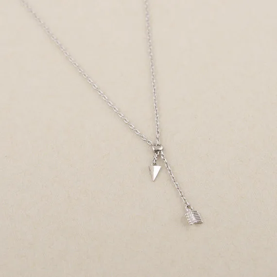 2014-Fashion-18k-Gold-Silver-Chains-Arrow-Necklace-Free-Shipping (1)