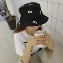 Хлопок мультфильм панамка с вышивкой Рыбацкая шляпа на открытом воздухе Дорожная шляпа складная шляпы от солнца для мужчин и женщин 539