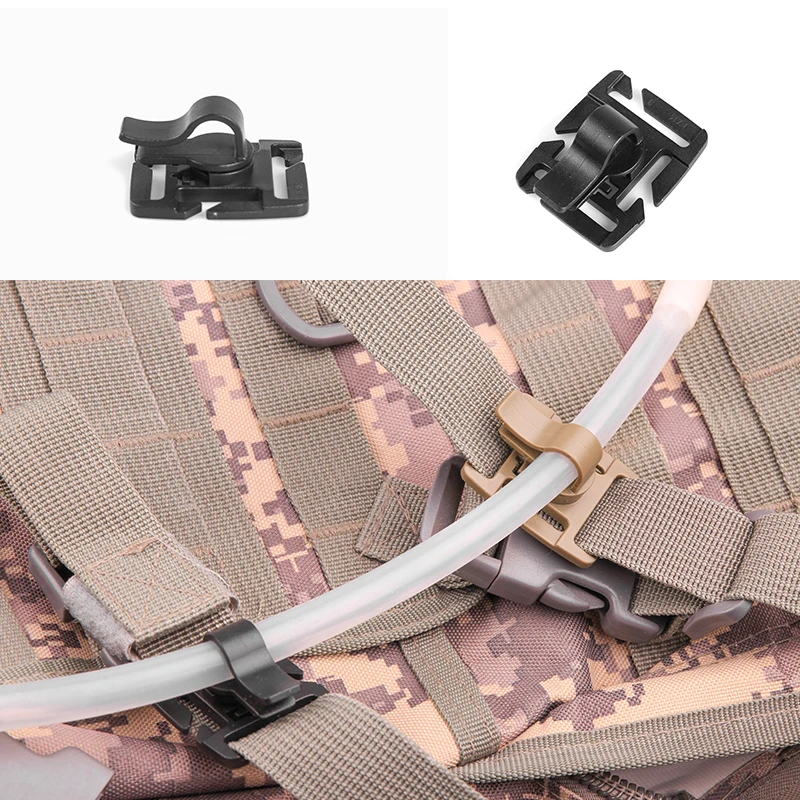 10 pc Tactical Military Hydration Tube Clips Water Tube Clip Packin Outdoor Tools from Sports