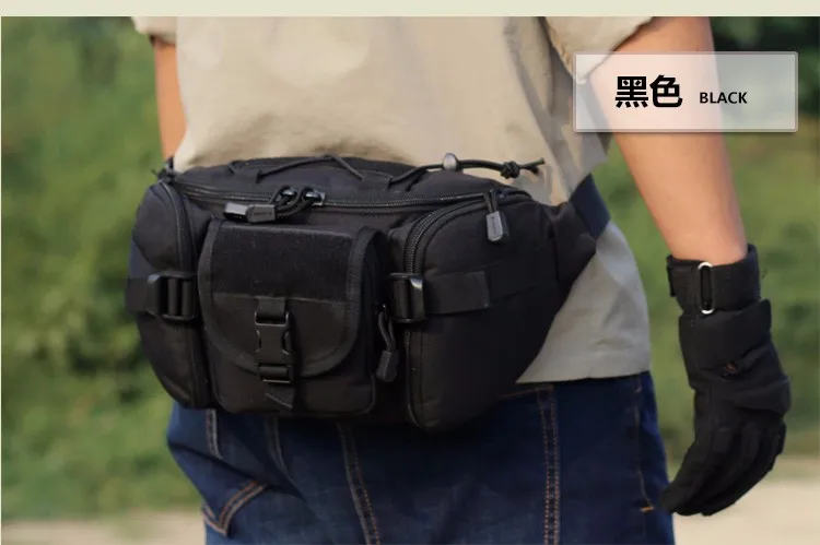 Тактическая поясная сумка для активного отдыха, специальная тактика оружия, спортивная езда на мотоцикле, водонепроницаемая поясная сумка черного цвета