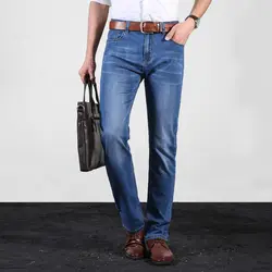 2019 весна лето мужские джинсы из хлопка Высокое качество известного бренда прямые джинсовые брюки Мужской мягкий Для мужчин s Штаны большой