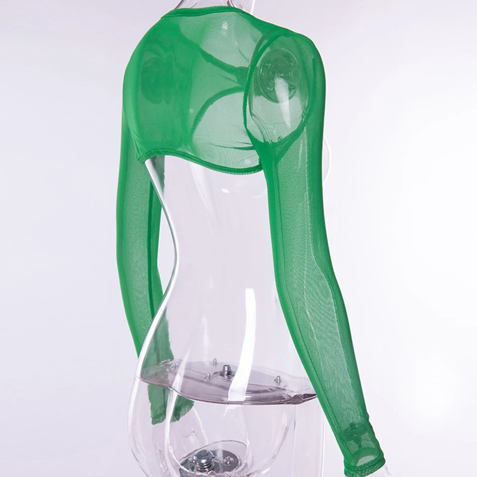 Пряжка рубашка See Through Top Для женщин пикантные Растениеводство Топ с длинным