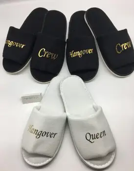 

personalized Hangover Crew wedding bridesmaid bride spa slippers day hen night out girl Bachelorette party favors gifts