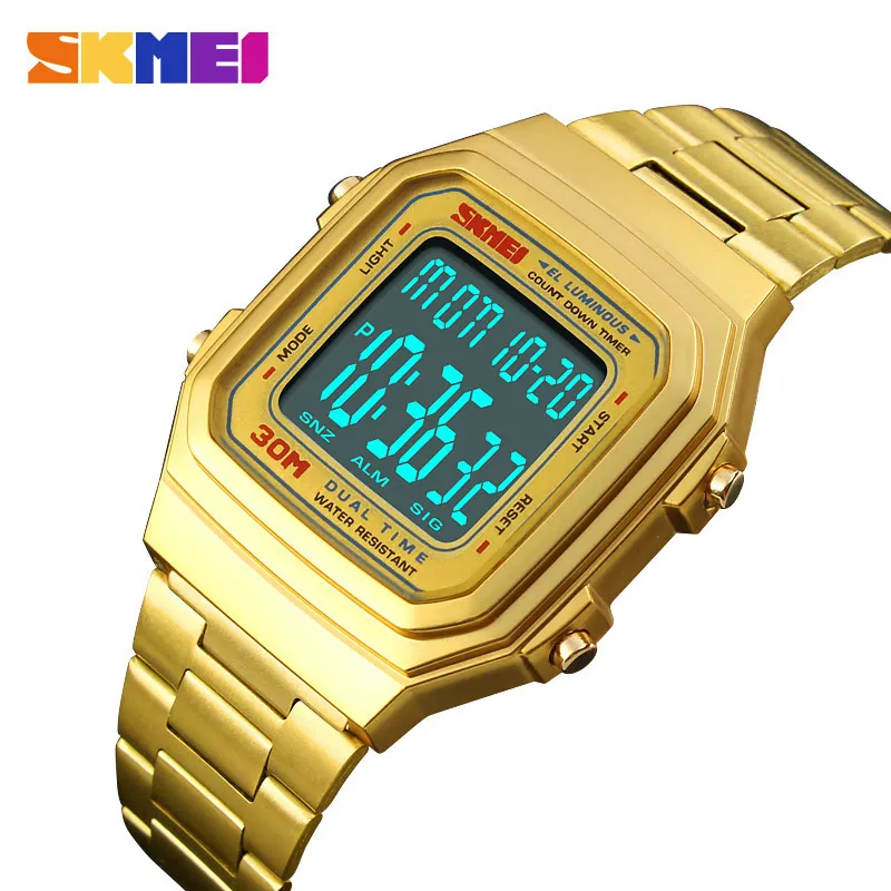 

SKMEI Luxury Brand Watch Men Countdown Electronic Digital Sports Watches Waterproof Outdoor LED Men Watch Relogio Masculino 1337