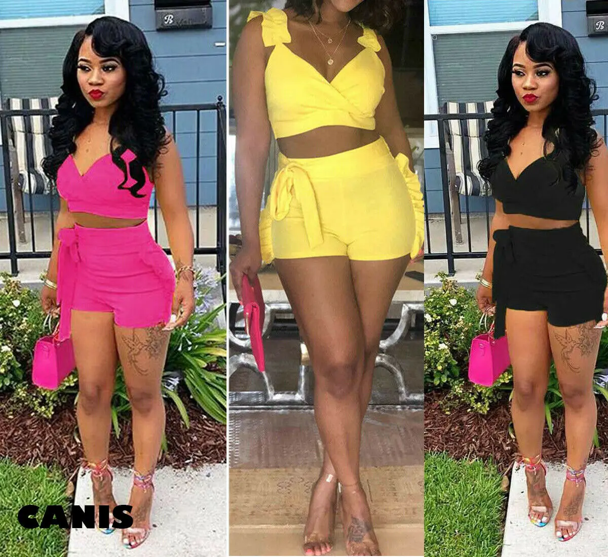 

2Pcs Women's Summer Vest Top Sleeveless Blouse Casual Tank Tops T-Shirt Shorts