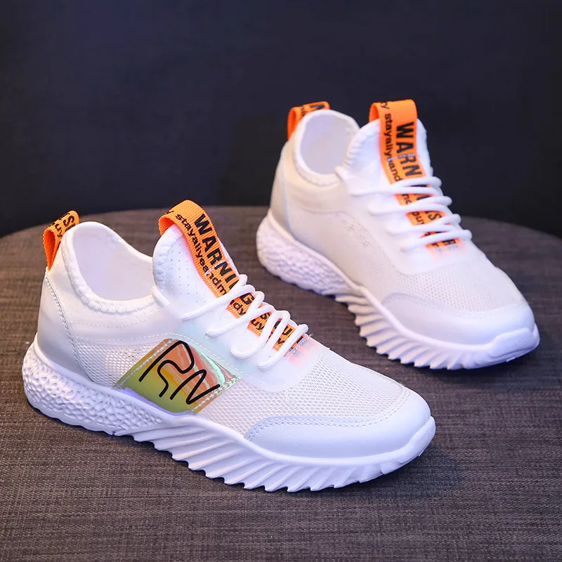 

Extraordinary simple women's vulcanized shoes soft PU mesh breathable wicking wear-resistant outsole cushioning flat shoes