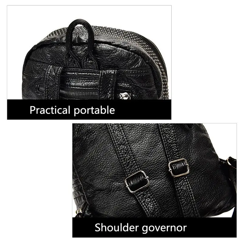 Женский рюкзак с заклепками, сумка на плечо, дорожная сумка, школьная сумка, рюкзак, повседневные сумки
