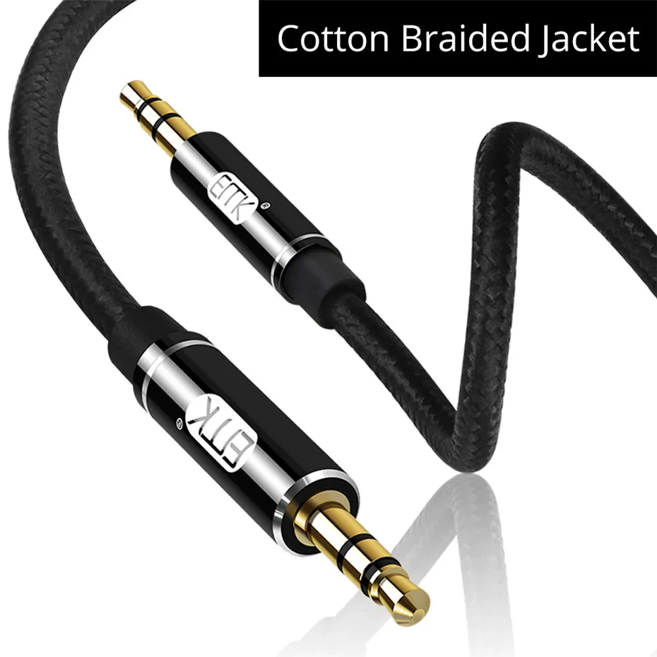 EMK Aux Cable 3.5mm Jack Gold Plated Male to Male 3.5 mm Audio Cable Round Aux Cord for iphone Car Headphone speaker MP3 MP4 (17)