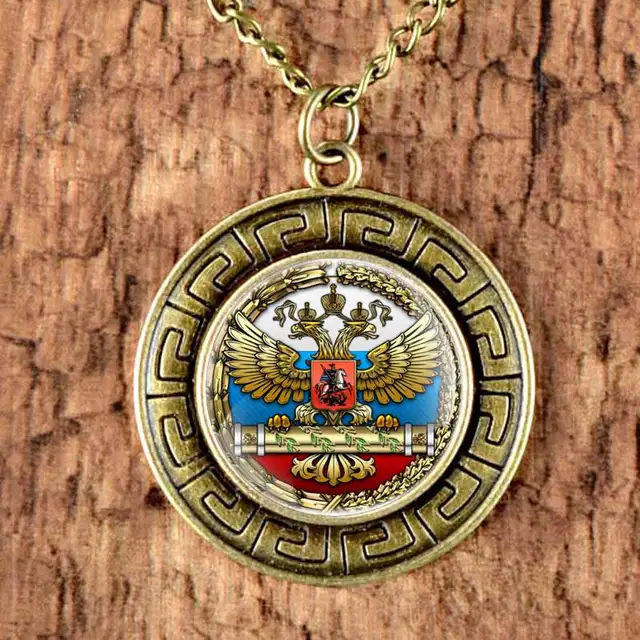 New Arrivals Soviet Union Tsar Eagle Necklace Men Women Vintage Pendant