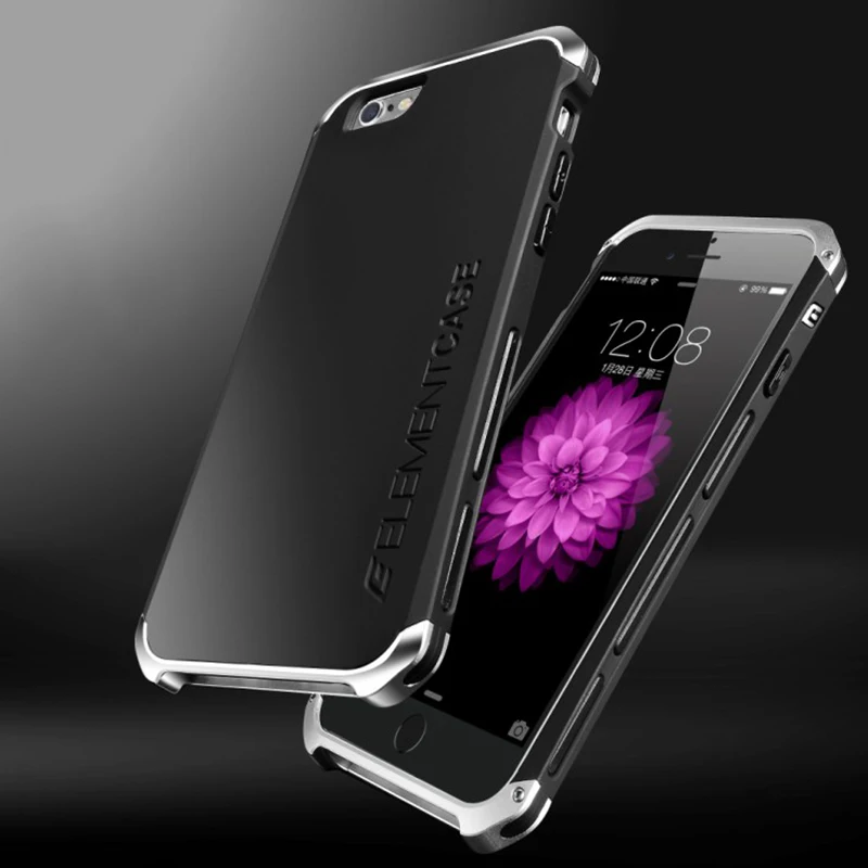 

Textured Anti-fall Metal Frame Plastic Back Plate For iPhone 6 6S Plus Aluminum Alloy Mobile iPhone6 Bumper Case Cover With Gift