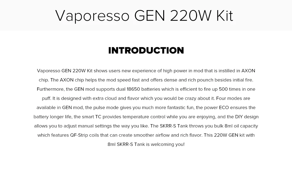 Vaporesso GEN с SKRR-S баком Vape с 8 мл электронная сигарета бак QF Полоса катушка QF сетка катушка VS Vaporesso люкс-с