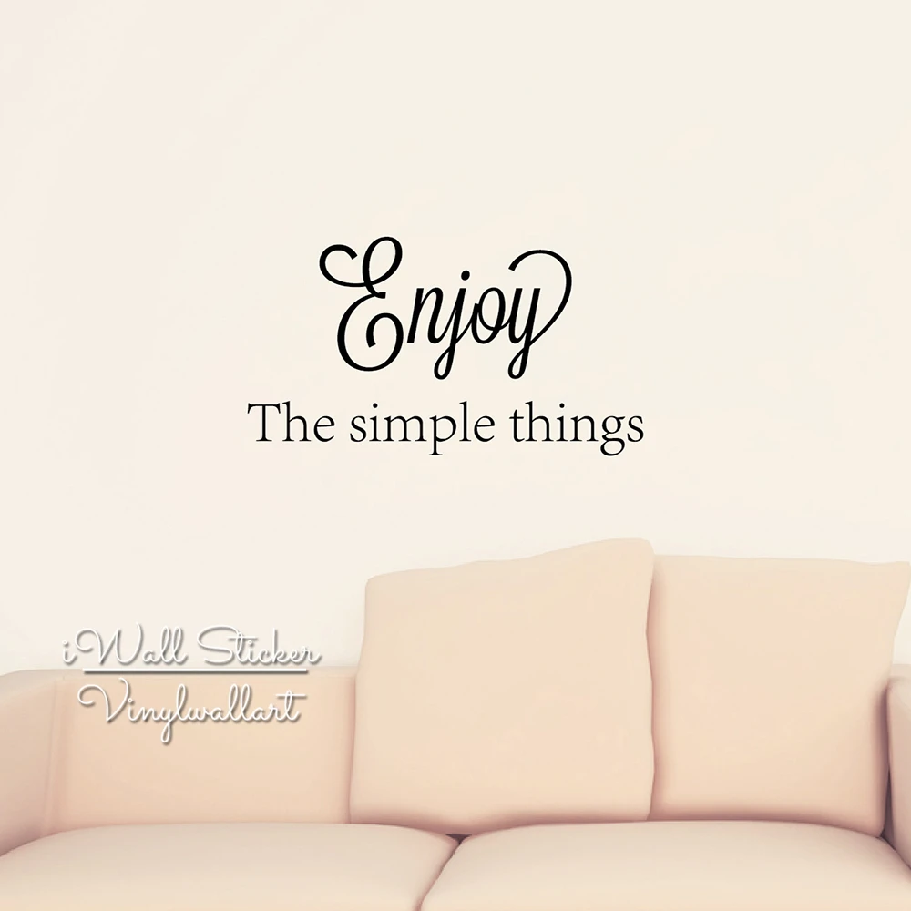 Life Quote Wall Sticker Enjoy The Simple Thing Inspirational Wall Quotes Decal DIY Cut Vinyl Removable Wall Decor Q68 in Wall Stickers from Home & Garden on