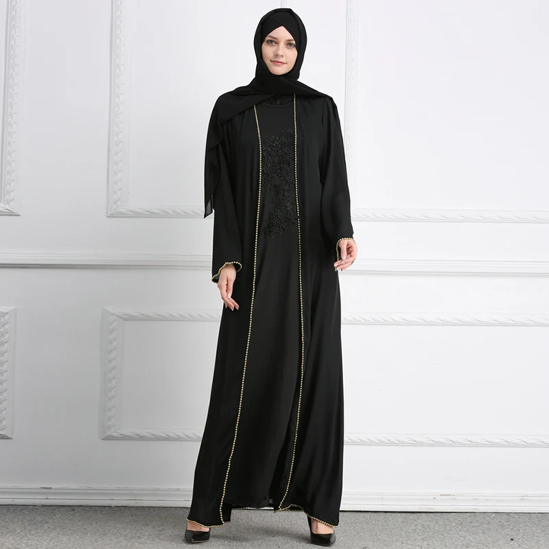 Buytiz мусульманское abaya Бисероплетение Макси платье кардиган длинные халаты