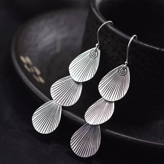 Chiangmain Thai Silver Ethnic 925 Sterling Drop Earrings For Chiangmain Thai Silver Ethnic 925 Sterling Drop Earrings For Women Indonesian Style