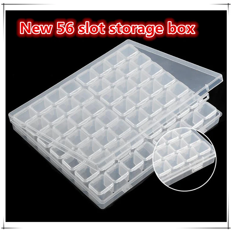 

56 Grids DIY Diamond Painting Rhinestone Transparent Plastic Storage Box Embroidery Beads Cross Stitch Cases Organizer
