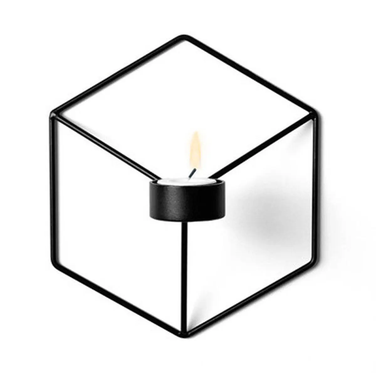 DIY настенный 3D геометрический подсвечник чайный светильник подсвечник металлический домашний декоративный подсвечник